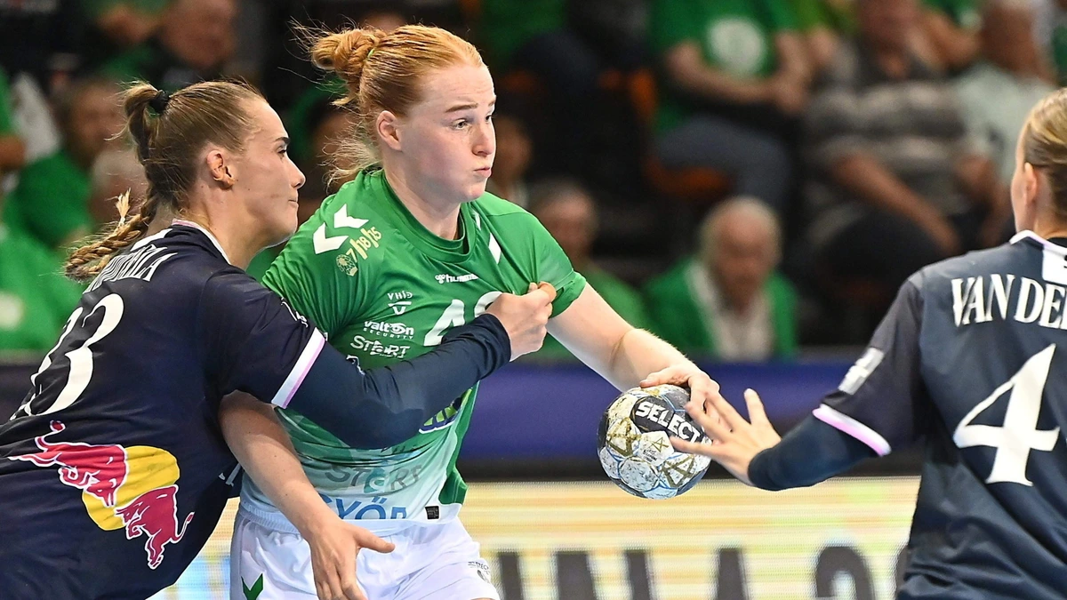 Handbalster Dione Housheer beleeft een uitputtingsslag, maar moet op tandvlees door in Final Four Champions League: ’We staan in een overlevingsstand’