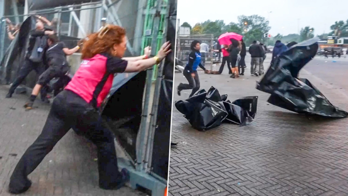 Noodweer boven GelreDome: festivaldoeken met spoed verwijderd