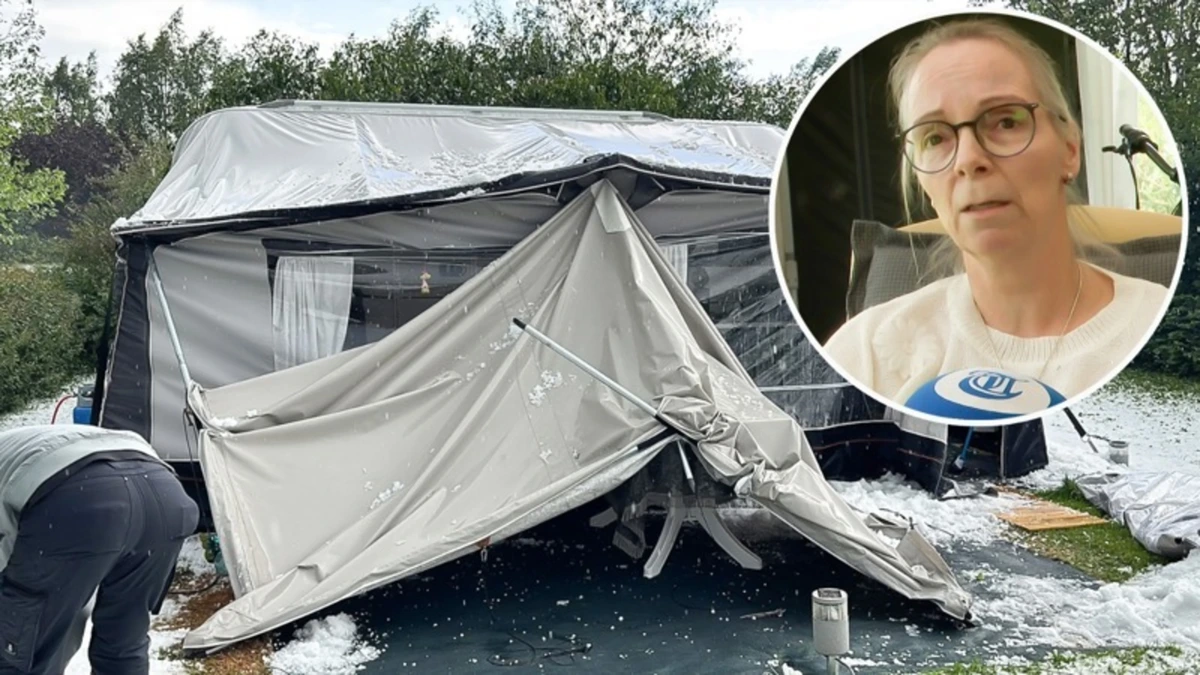 Hagelbui richt ravage aan op camping: 'In dertig jaar nog nooit meegemaakt'