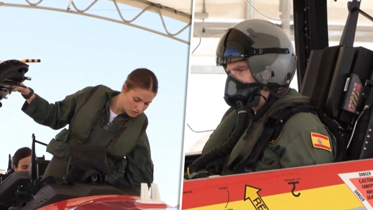 Spaanse kroonprinses maakt trainingsvlucht met koning Felipe