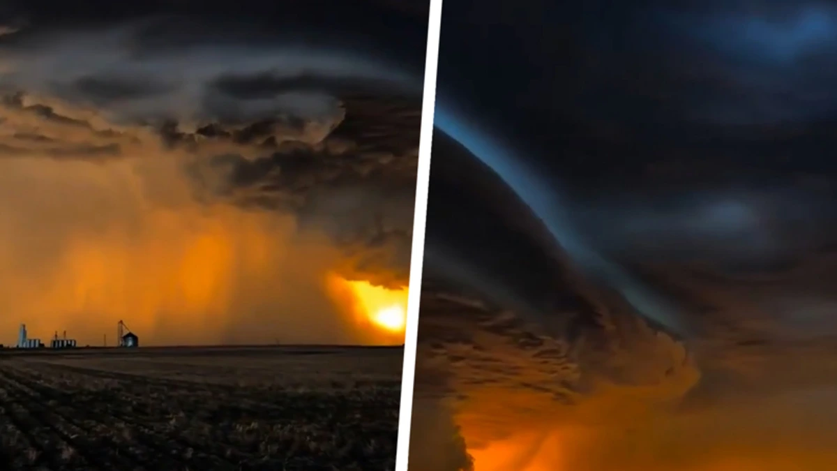 Stormjager filmt prachtige ‘supercell-onweersbui’ in Nebraska
