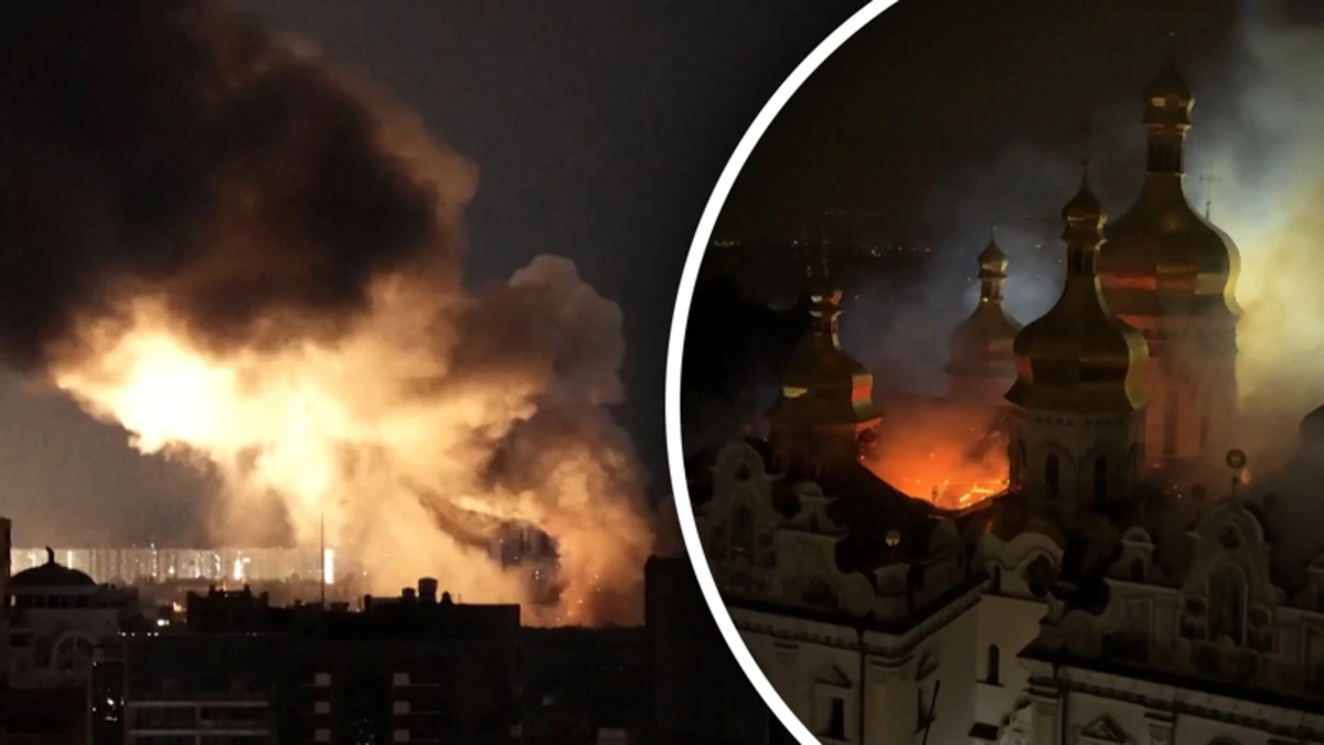 Negen doden en historisch klooster in brand na Russische bombardementen op Kiev