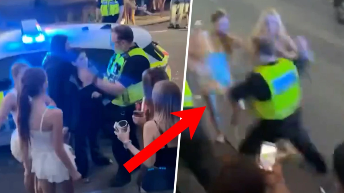 Schokkende beelden: politieman haalt uit naar tienermeisjes