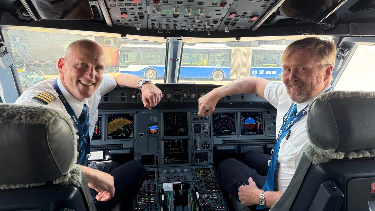 Koning Willem-Alexander klaar om te vliegen in nieuwe Airbus: ’Hij is een heel leuke collega’