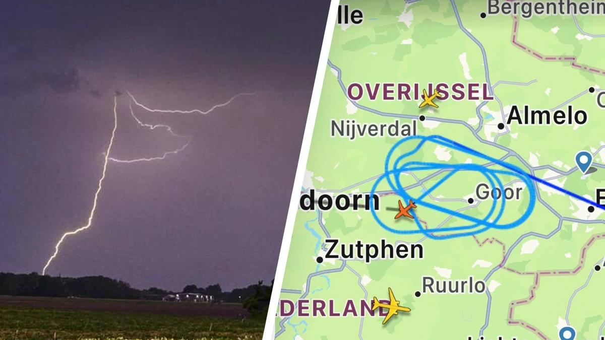 Na hevig onweer: vliegtuigen vlogen rondjes boven Nederland
