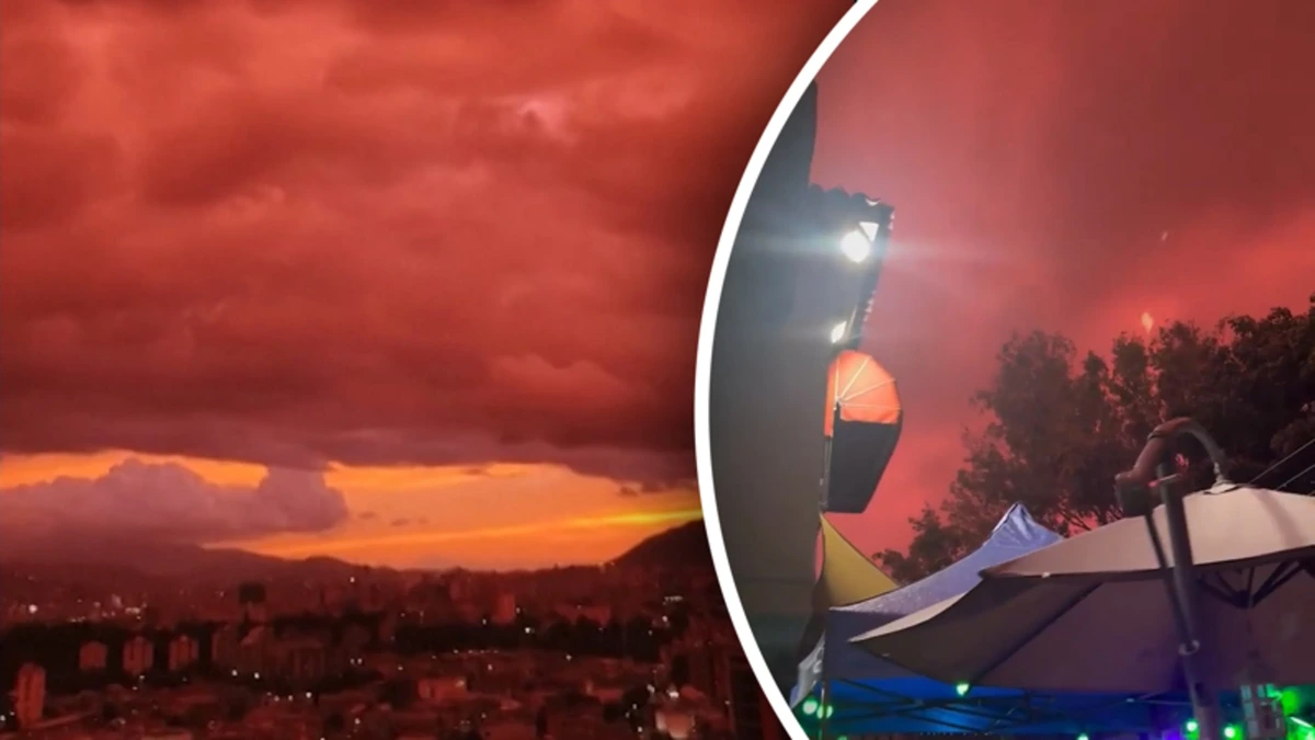 Bizar schouwspel in Venezuela: stad kleurt dieprood tijdens zonsondergang