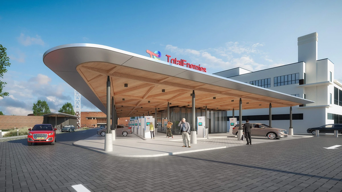 Traditionele tankstations van TotalEnergies gaan volledig op de schop: benzine maakt plaats voor elektrisch