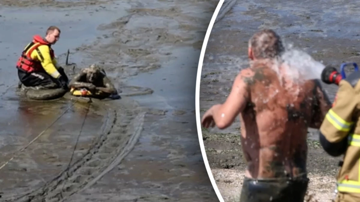 Levensgevaarlijk: man uit slik Waddenzee bij Harlingen gehaald