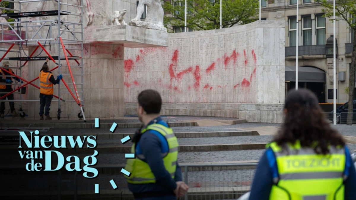 Demonstrant die monument op de Dam bekladde is schuldig, maar krijgt geen straf