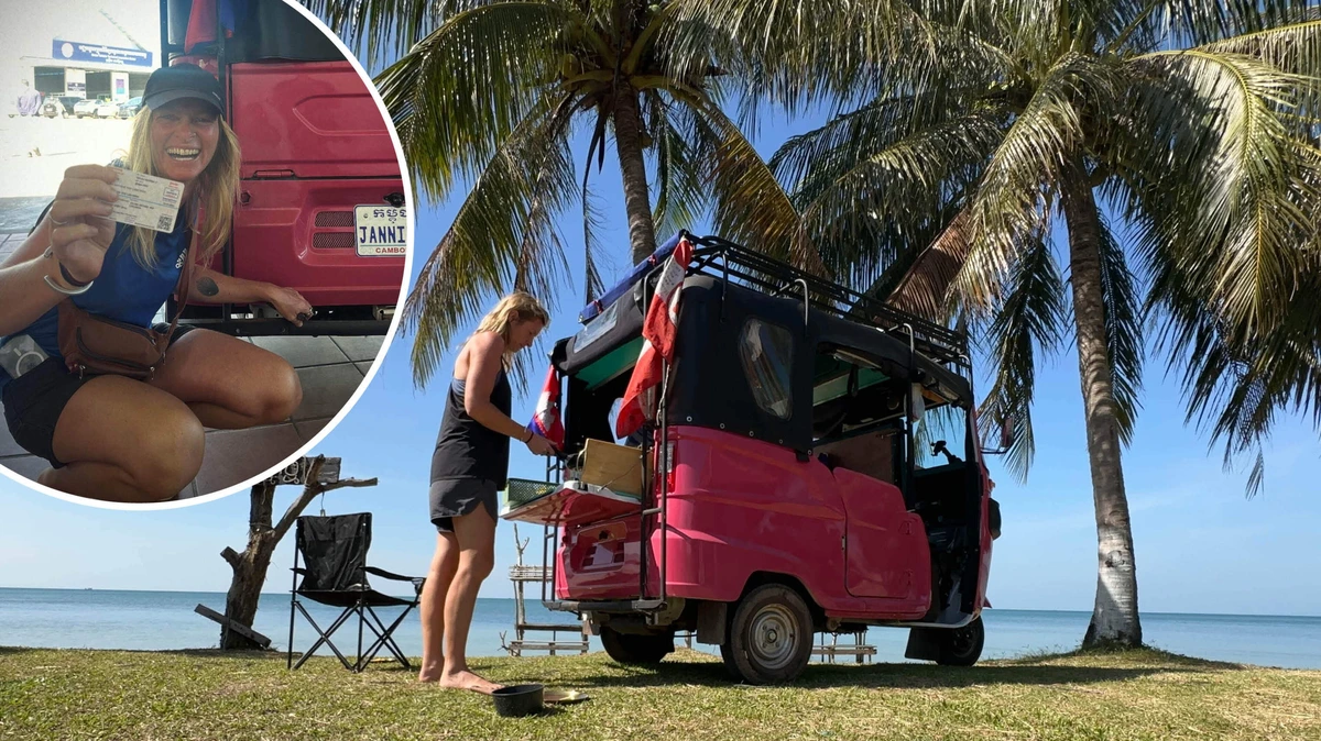 Jolisa (35) reist de wereld rond in haar zelfgebouwde tuktuk: ’Wakker van gebrul van beren, heb geen oog meer dichtgedaan’