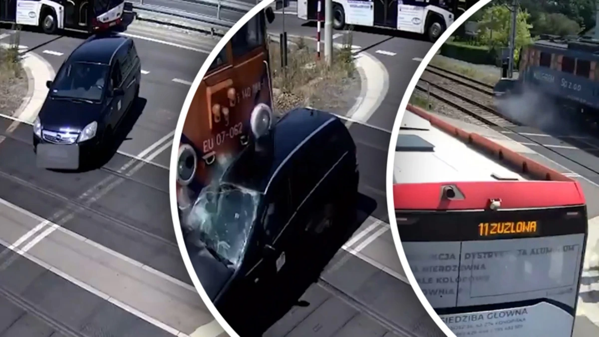 Goederentrein sleept auto tientallen meters mee na botsing in Polen
