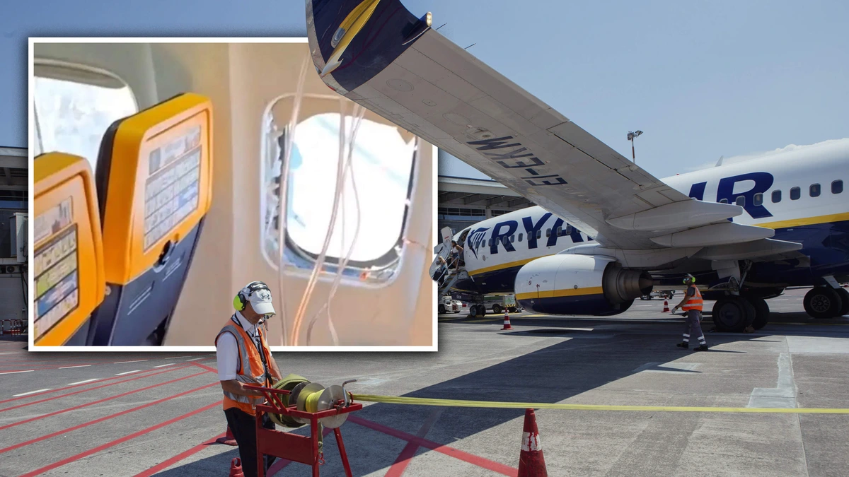 Passagier (61) deels uit gebroken raam gezogen op Ryanair-vlucht, medereizigers trekken hem terug cabine in