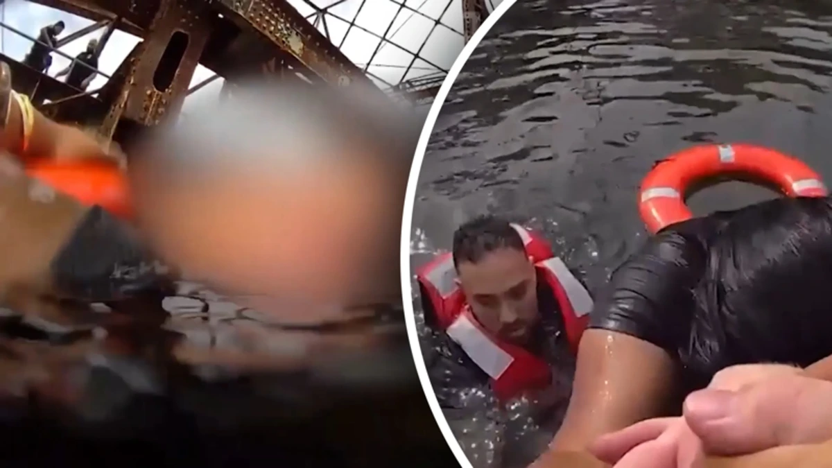 Bodycambeelden: agent redt gestrande vrouw uit water