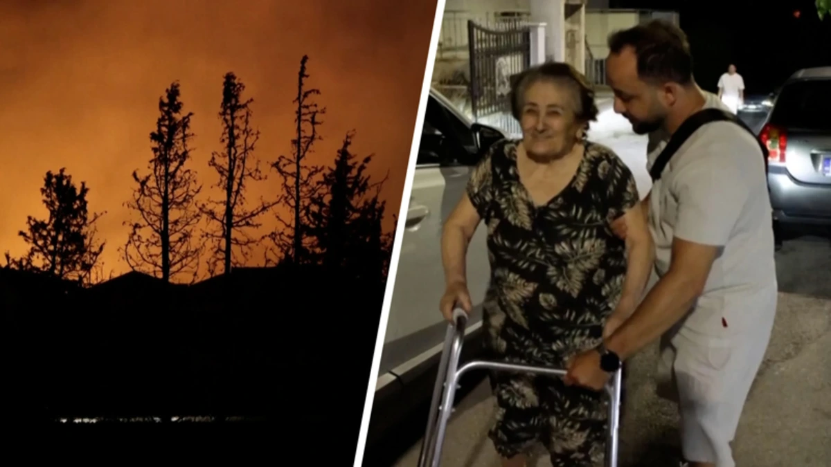Grote natuurbrand dwingt inwoners Thessaloniki te vluchten