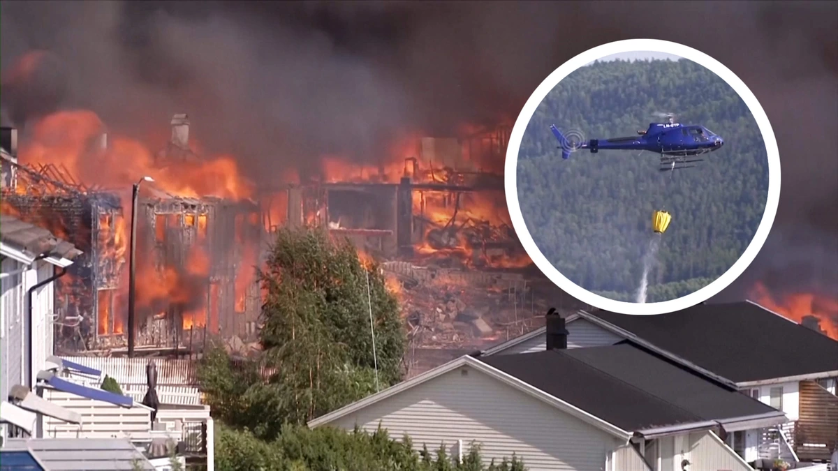 Grote natuurbrand verwoest ruim honderd woningen in Noorwegen