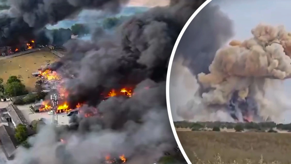 Grote explosie na brand verwoest industriële loods