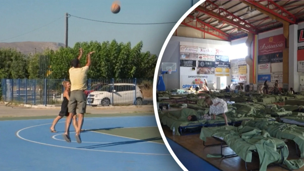 Zo brengen geëvacueerden hun dag door tijdens bosbranden op Kreta