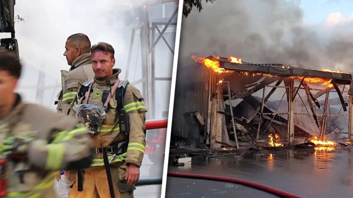 Eerste beelden: veel rookontwikkeling bij brand Amsterdam-Oost