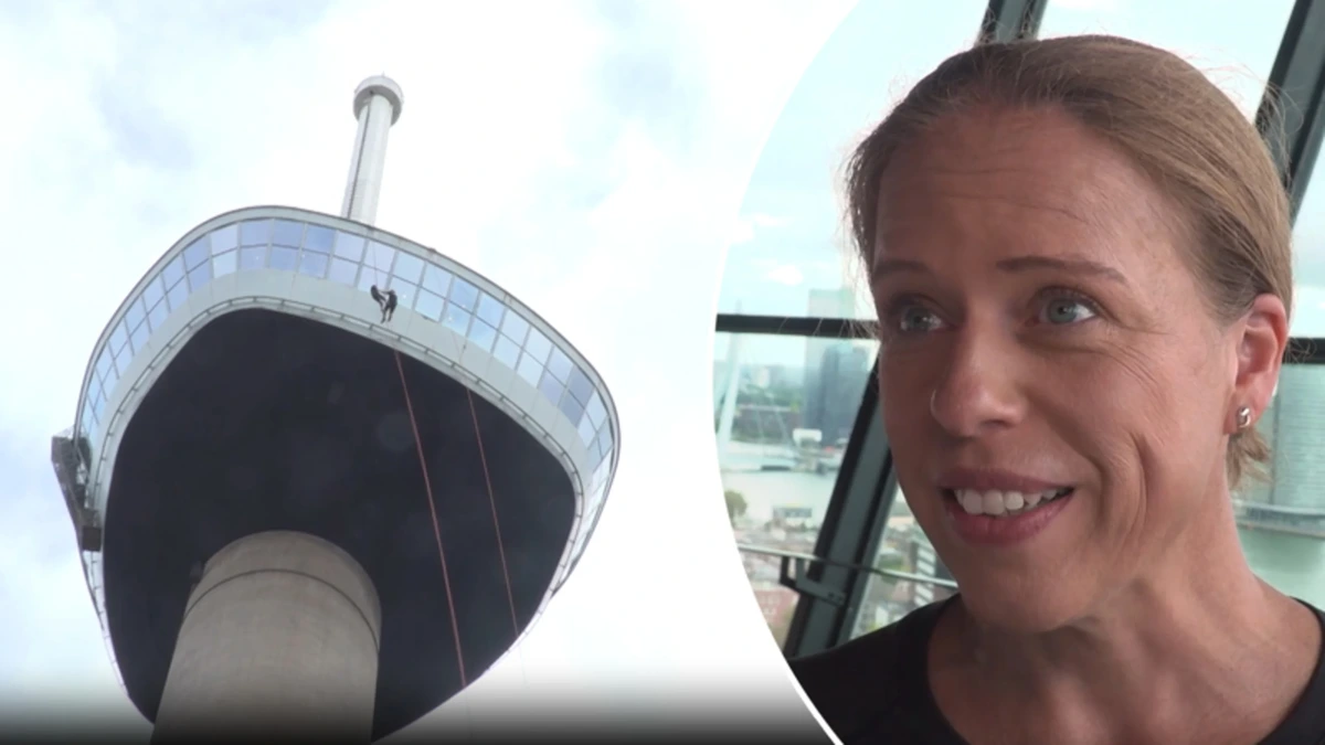 Carola Schouten na abseiltocht Euromast: ‘Rob Jetten gaat volgen’