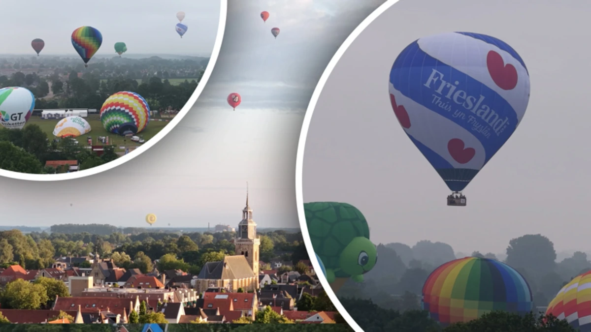 Prachtig schouwspel: tientallen luchtballonnen stijgen op in Friesland