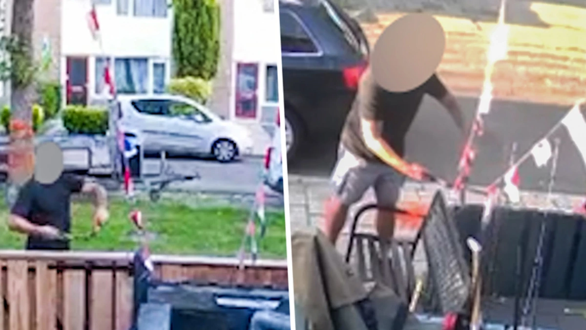 Vlaggetjesknipper gefilmd in Oranjestraat Zevenaar