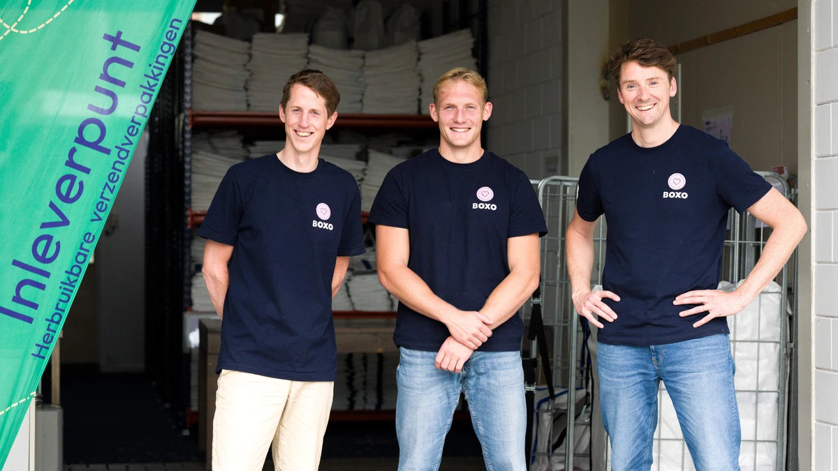 Marcel, Okke en Lucas willen statiegeld op bezorgdozen: ’Grote spelers kijken met interesse naar ons systeem’
