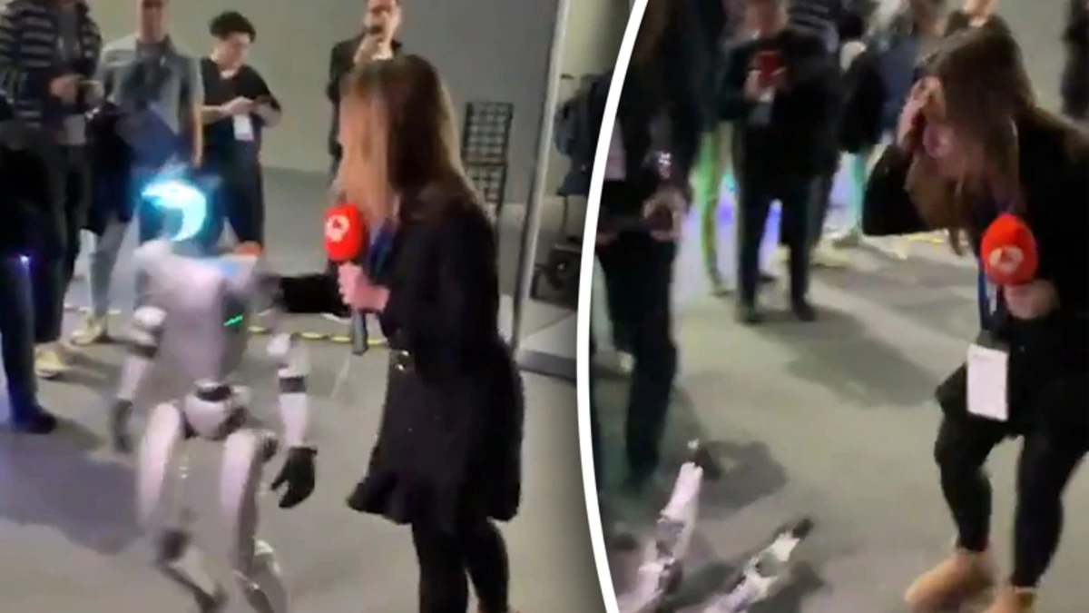 Verslaggeefster slaat per ongeluk robot knock-out