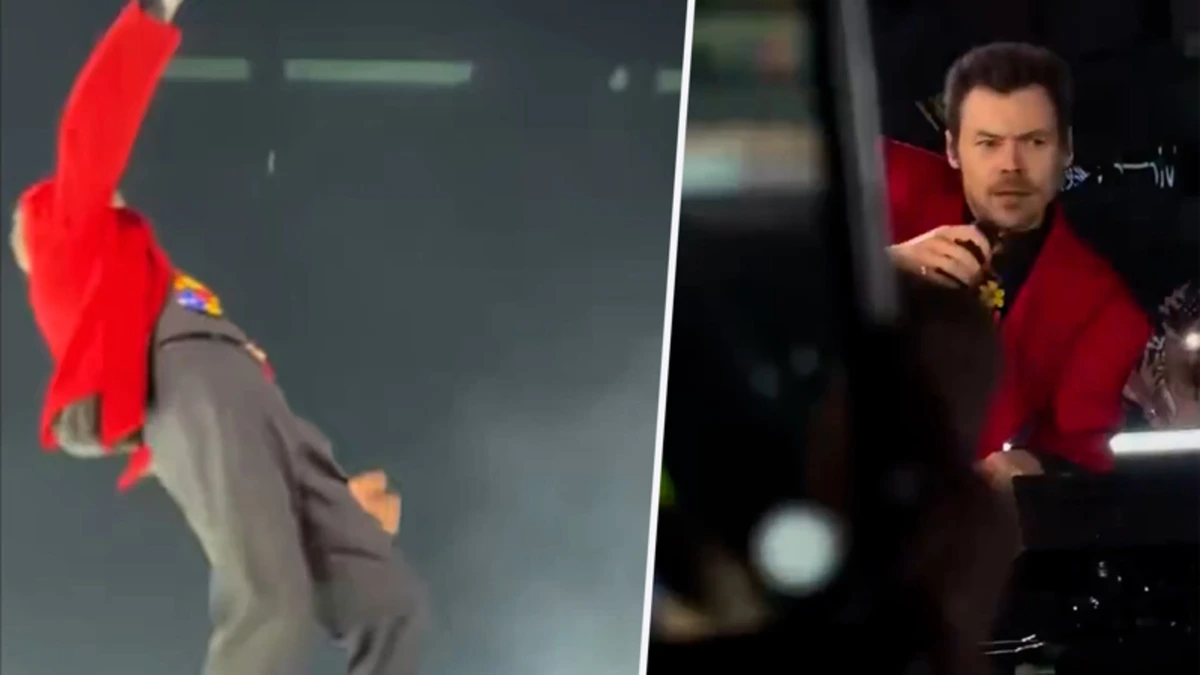 Harry Styles maakt flinke smakkerd tijdens optreden