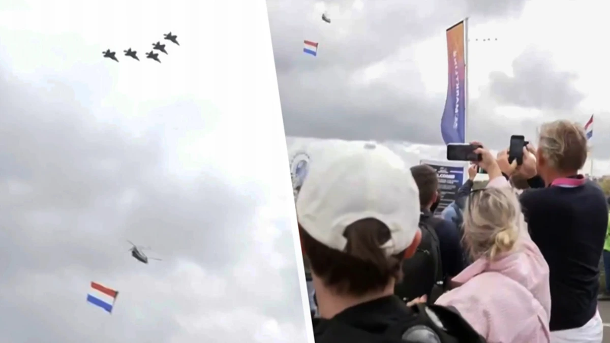 Spectaculaire beelden: luchtmacht voert flyby uit bij laatste Grand Prix van Nederland