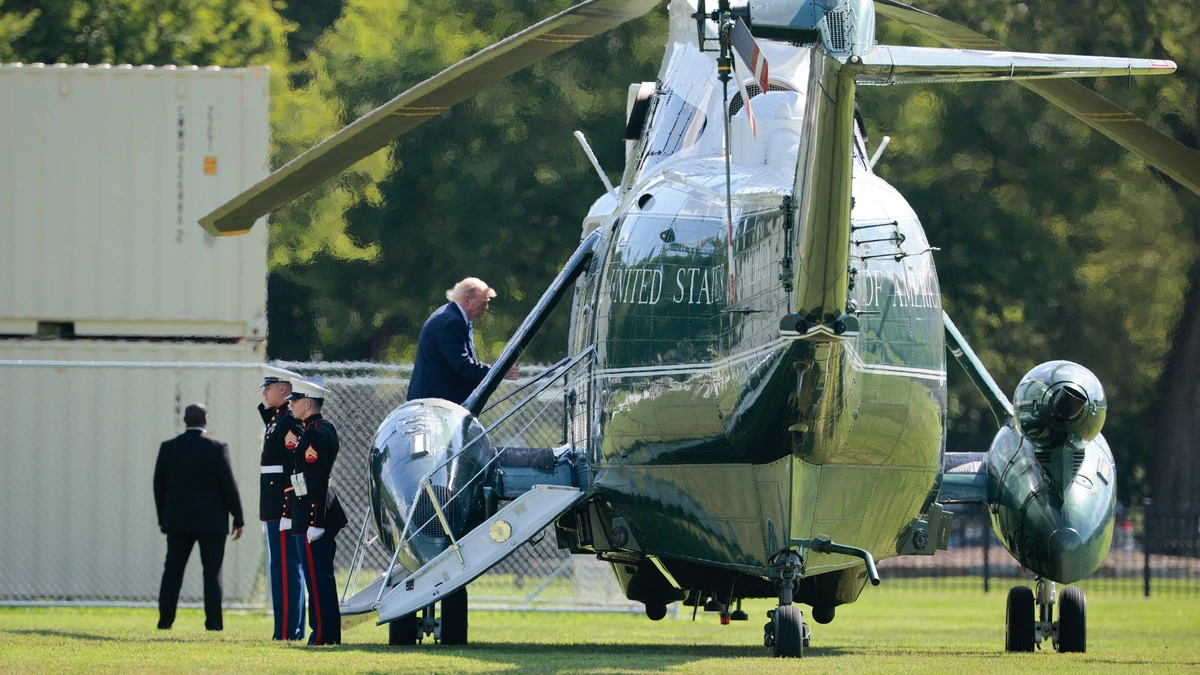 Helikopter met Trump vloog te dicht in de buurt van passagiersvliegtuig
