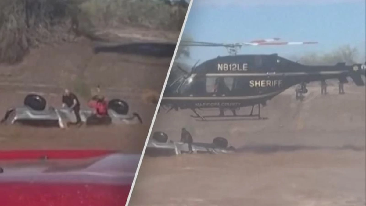 Persoon met helikopter gered uit kolkende rivier in Arizona