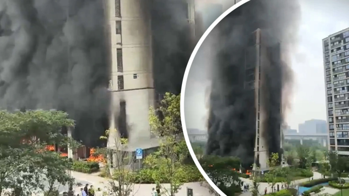 Enorme rookwolk hult complete woontoren in rook na brand bij elektrische fietsen