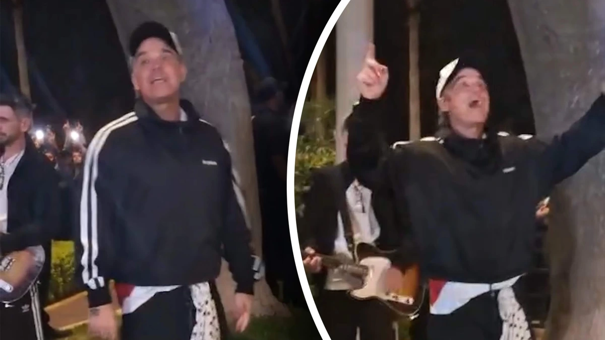 Robbie Williams verrast fans na afgelast concert: ‘Ik ga hier een show geven’