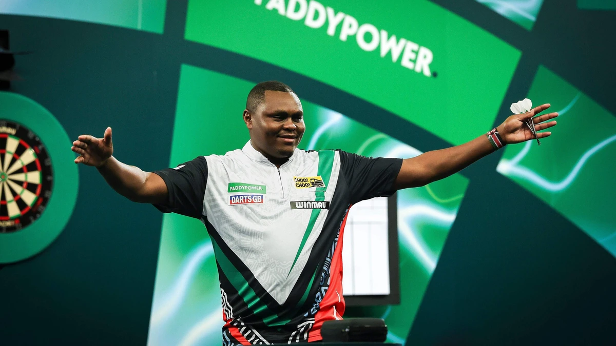 Keniaanse cultheld David Munyua plaatst zich na stunt van vorig jaar opnieuw voor WK darts