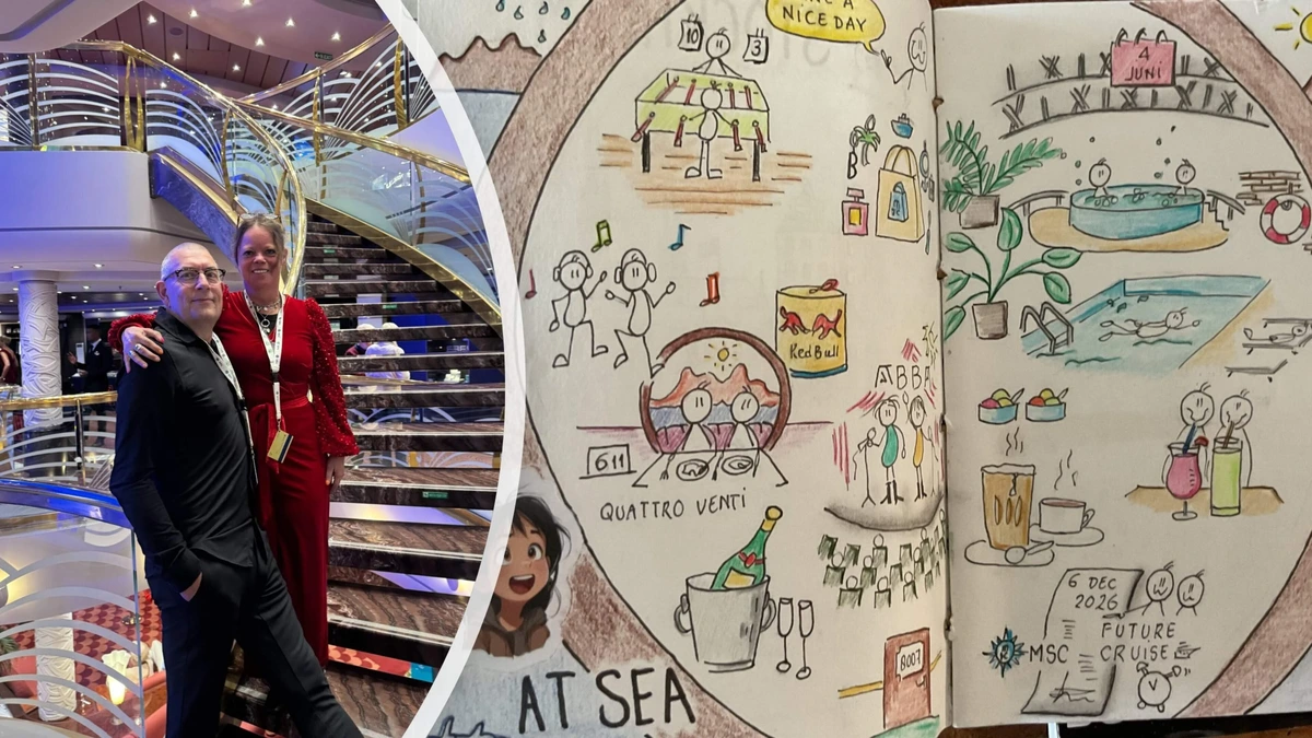 Betty (55) maakt van iedere cruise een blijvende herinnering: ’Met mijn tekenboekje komen verhalen los’