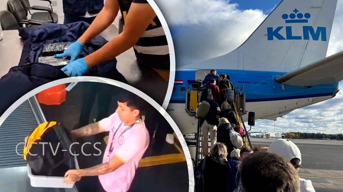 Drugsmaffia stopt cocaïne in koffers van onwetende KLM-reizigers, ook op Schiphol crimineel in de boeien geslagen