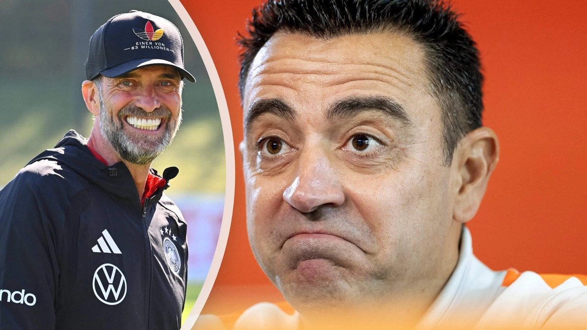 Deelt Duitse bondscoach Jurgen Klopp hier speldenprikje uit? ’Ik ken meer spelers van het Nederlands elftal persoonlijk dan Xavi’