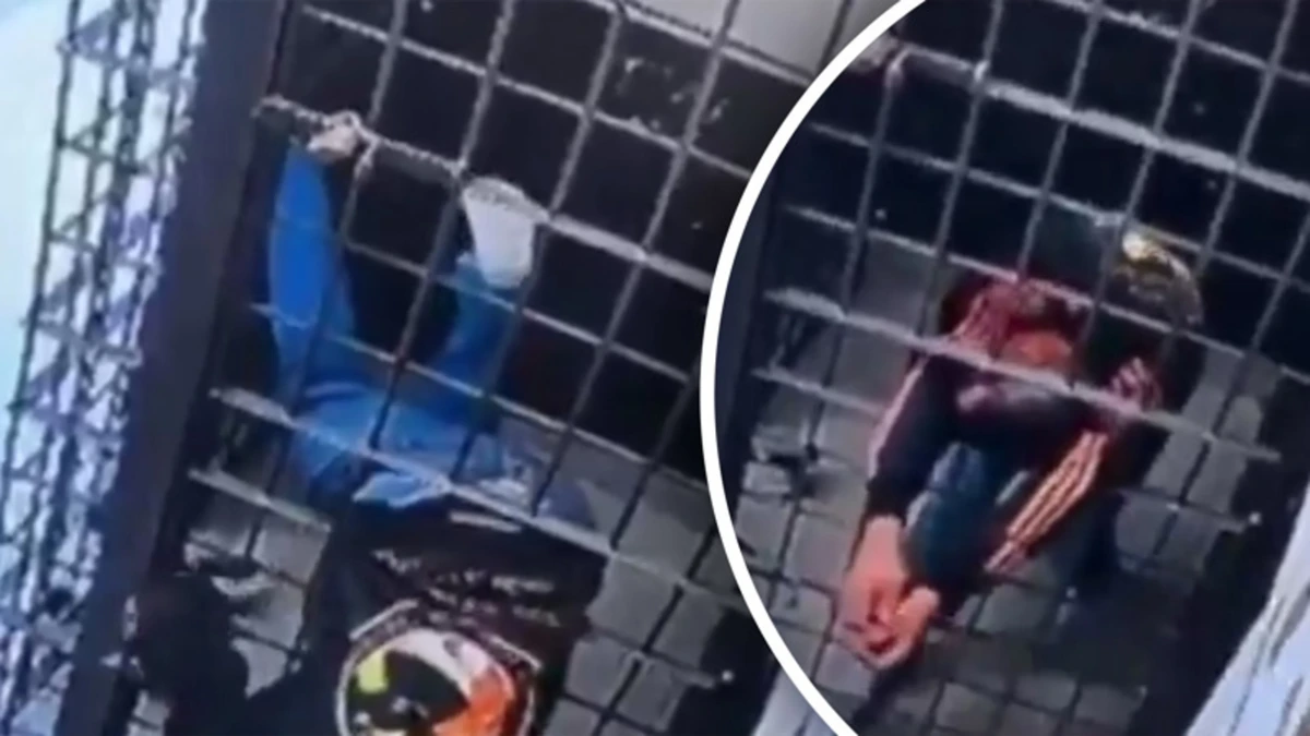 Bizarre ontsnapping op beeld: gevangene wurmt zich door piepkleine opening