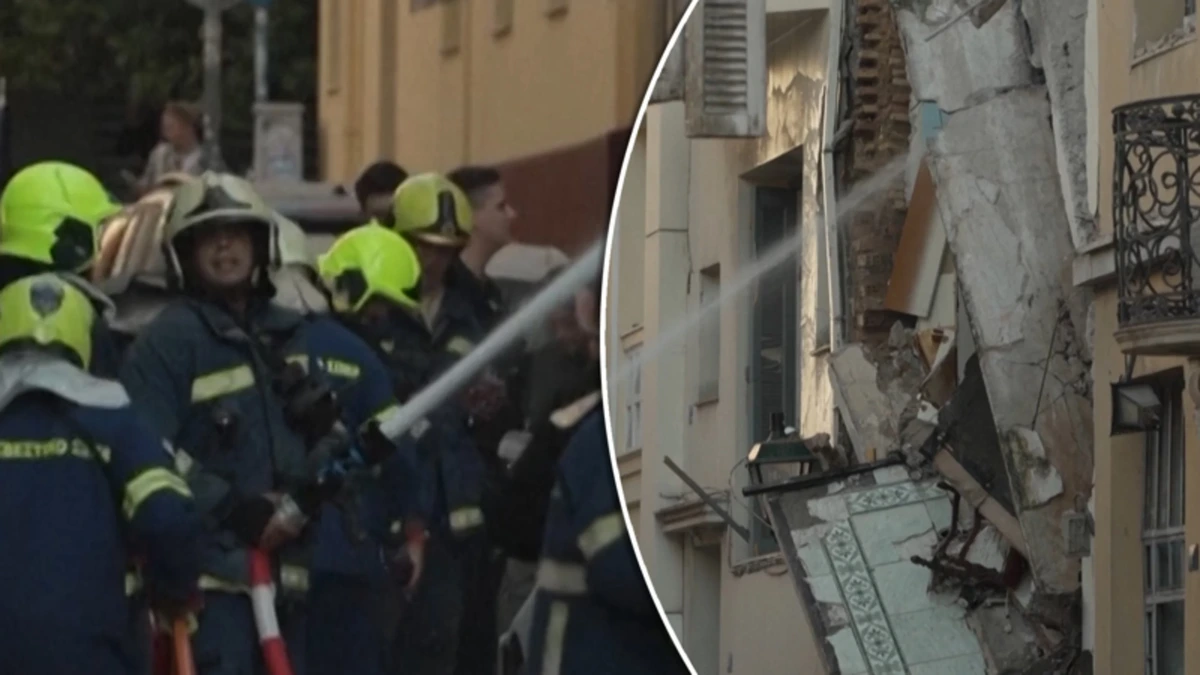 Gebouw stort in na explosie in het centrum van Athene: zeker één gewonde