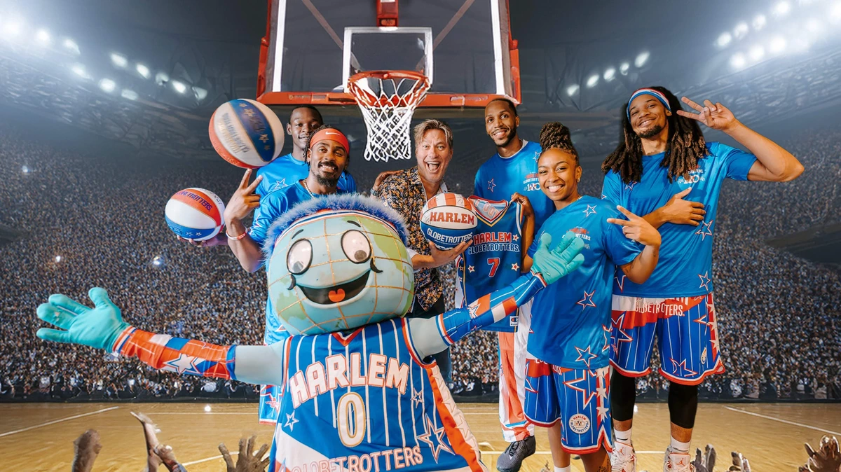 Sander de Kramer ontmoet basketbalhelden van The Harlem Globetrotters: één nederlaag in 26.000 wedstrijden