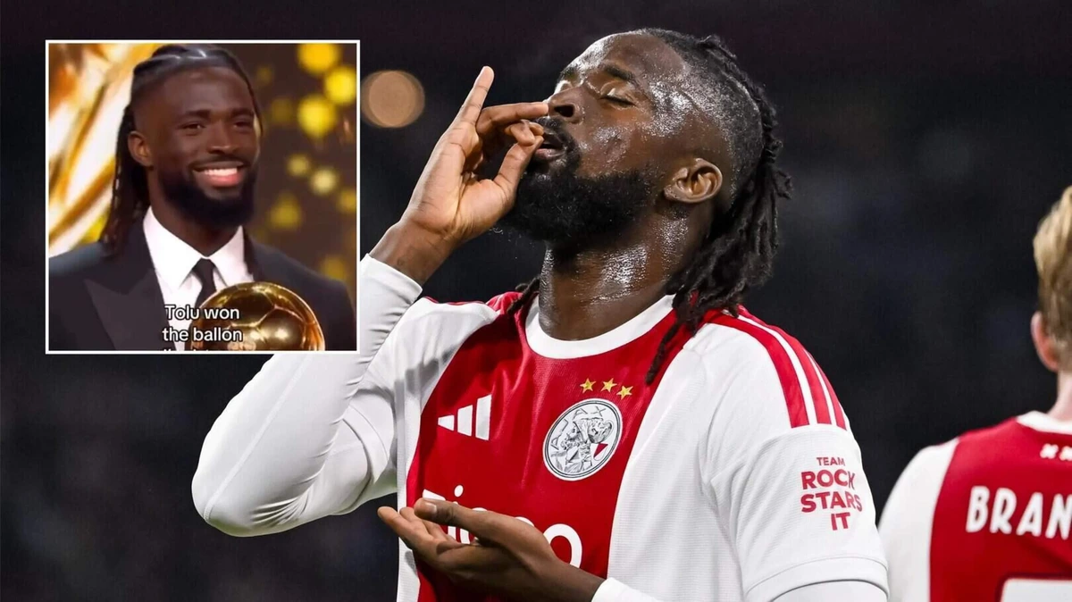 Ajax-spits Tolu krijgt lachers op de hand met video waarin hij de Ballon d’Or wint