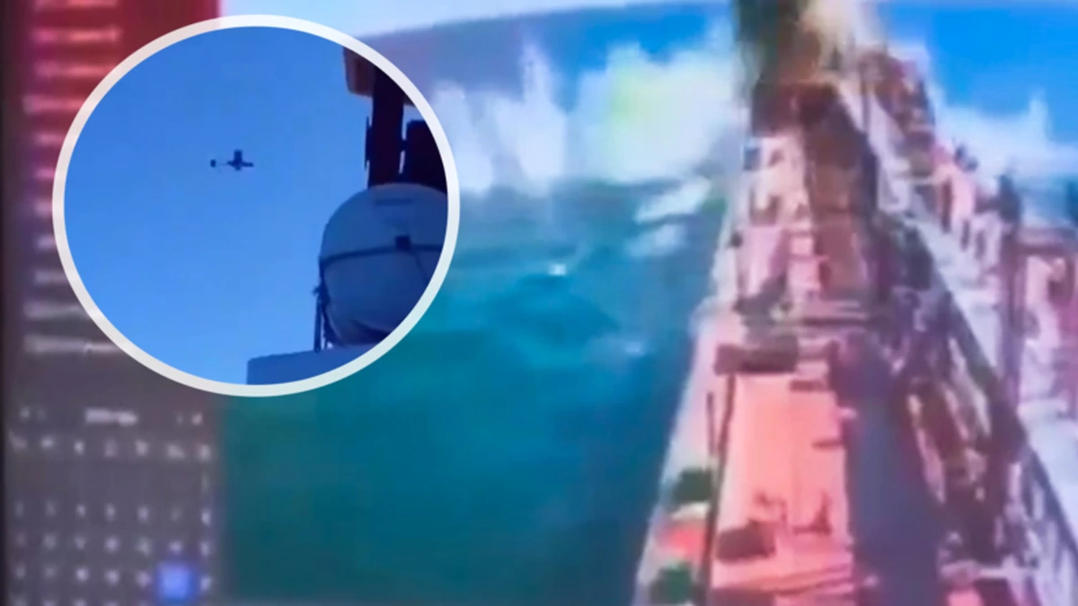 Nieuwe beelden: hier wordt graanschip voor kust van Roemenië tot zinken gebracht met drones