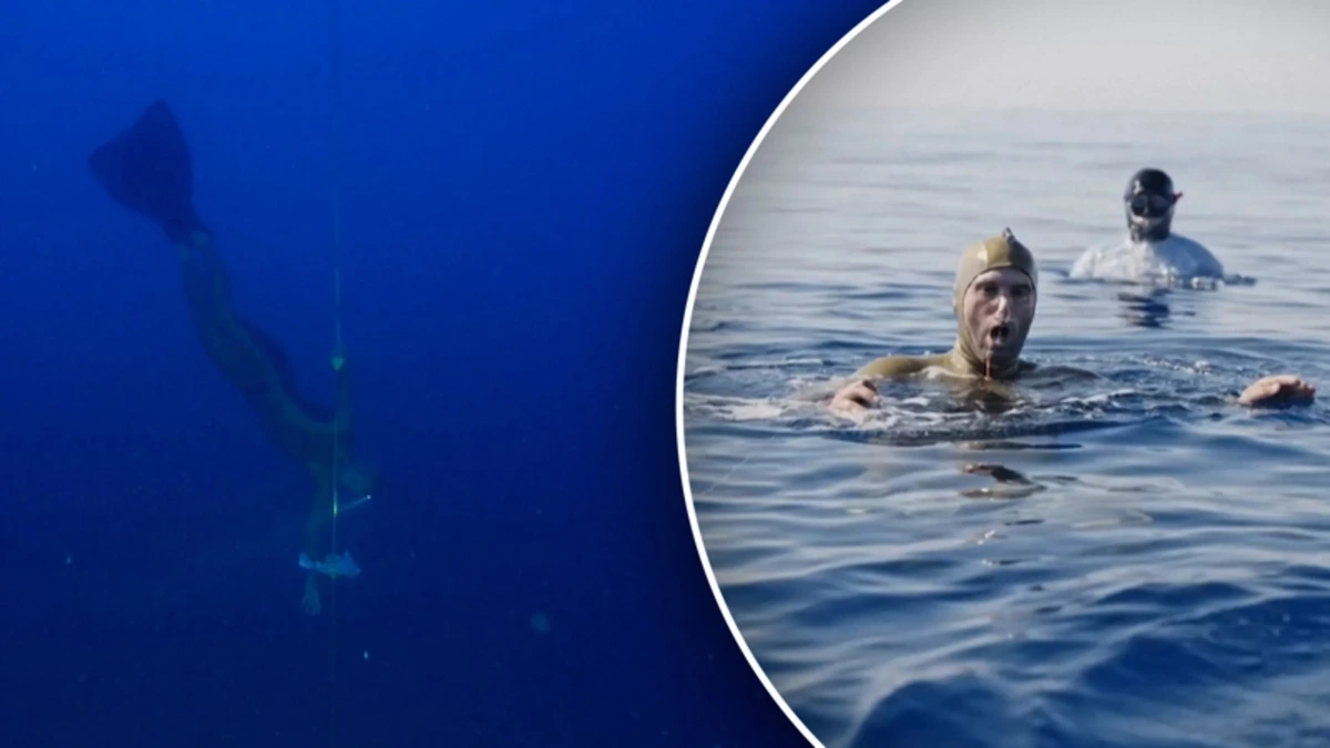 Freediver snakt naar adem na 137 meter diepe duik op één ademteug