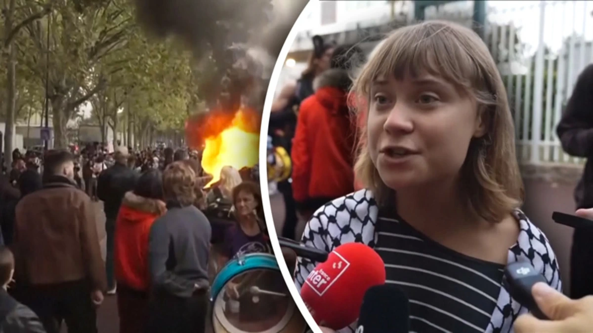 Greta Thunberg bij Franse scholierenprotesten: ‘Ze geven het goede voorbeeld’