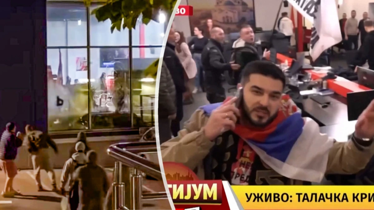 Woedende demonstranten dringen tv-studio in Servië binnen