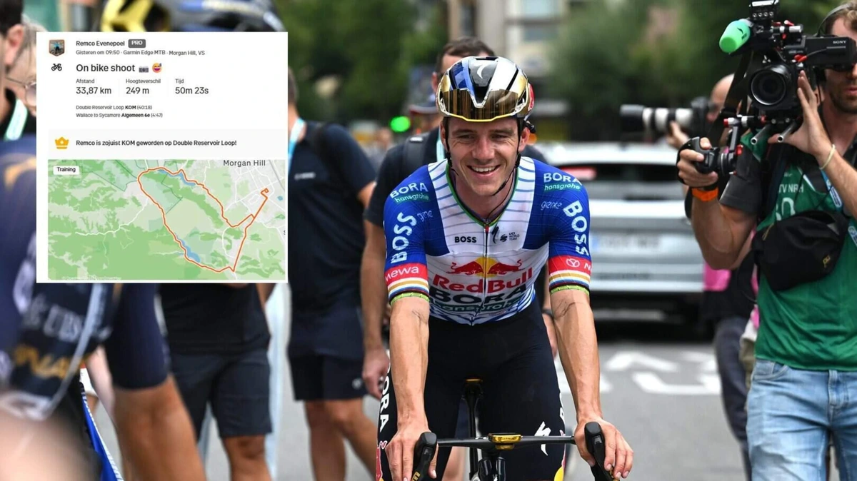 Remco Evenepoel verpulvert tijdens fotoshoot ’per ongeluk’ Strava-record in Los Angeles