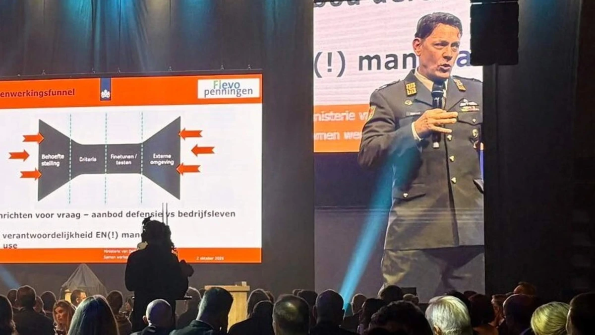 Militair in uniform roept tijdens ondernemersgala op tot samenwerking met defensie