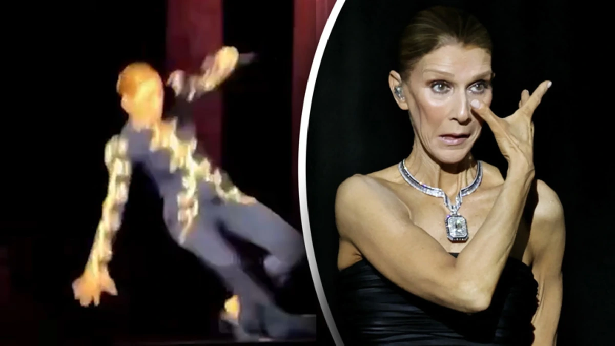 Céline Dion valt op podium tijdens concert in Parijs