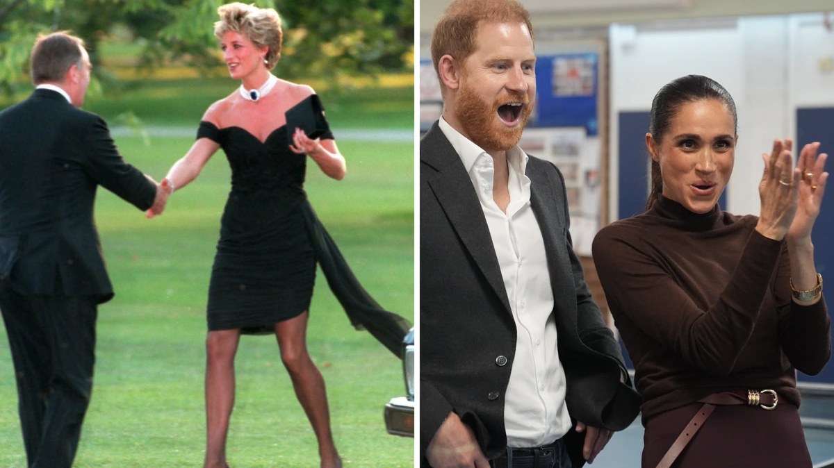 Iconische ’wraakjurk’ van prinses Diana wordt geveild: ’Prins Harry wil hem kopen’