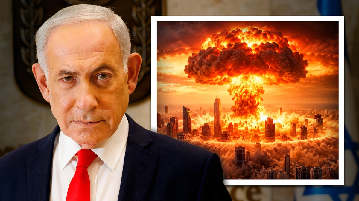 Premier Netanyahu jaagt angst aan met nucleaire AI-beelden: ’Ik of de Apocalypse’